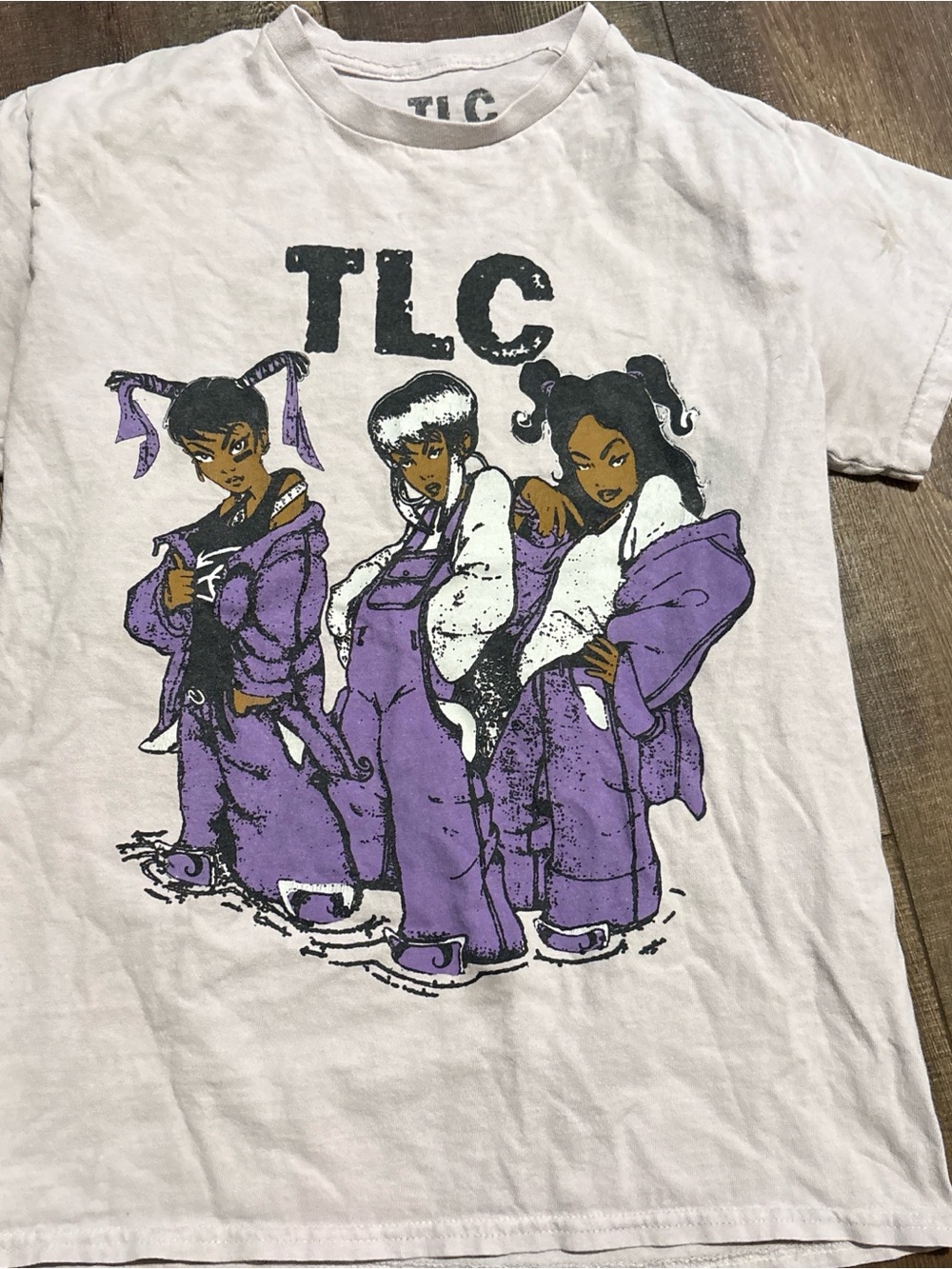 TLC White Tee with Purple Graphic Trio